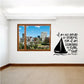 Sailboat quote wall decal with black lettering and small sailboat graphic