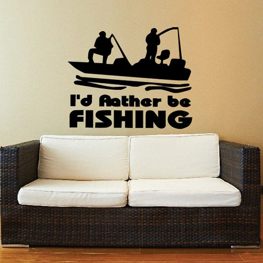 Image of I'd rather be fishing Wall Decal - Vinyl Decal - Car Decal - DC0098