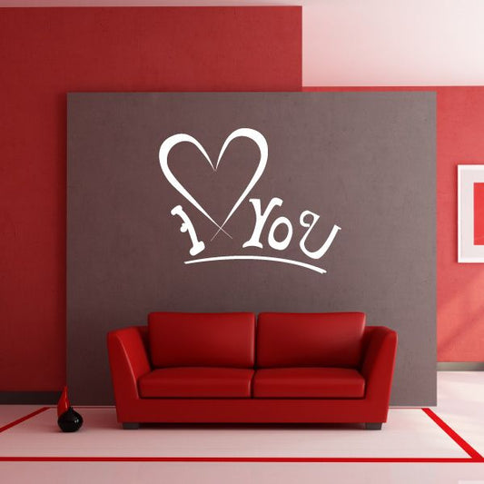 Image of I Heart You Underline Valentine's Day Decal