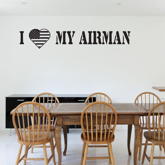 Image of I Love My Airman Decal