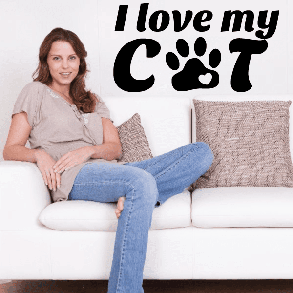 Image of I Love My Cat Decal