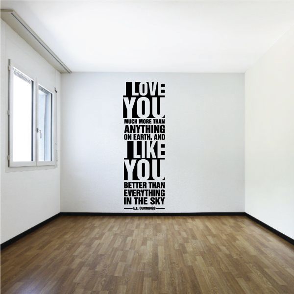 Image of I Love You Much More Than Anything On Earth Wall Decal