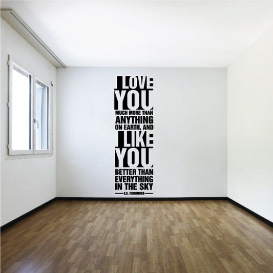 Image of I Love You Much More Than Anything On Earth Wall Decal