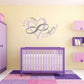 Heart-shaped 'Love You to Infinity and Beyond' wall decal, purple