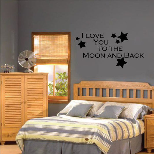 Image of I Love You To The Moon And Back with Stars Decal