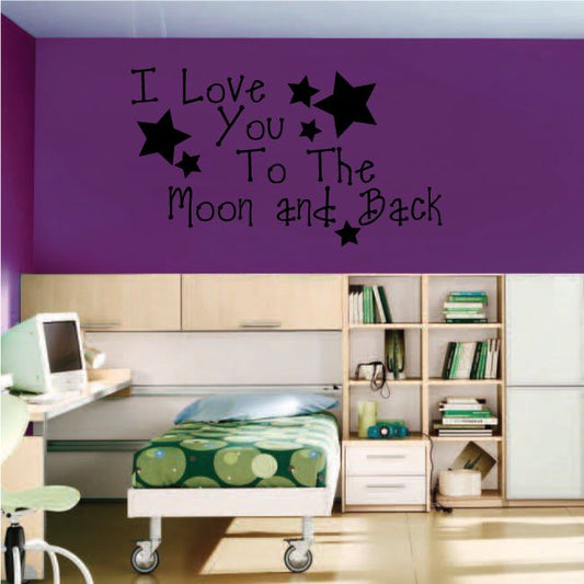 Image of I Love You To The Moon And Back with Stars Decal