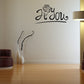 Valentine's flower wall decal: 'I love you' script with rose