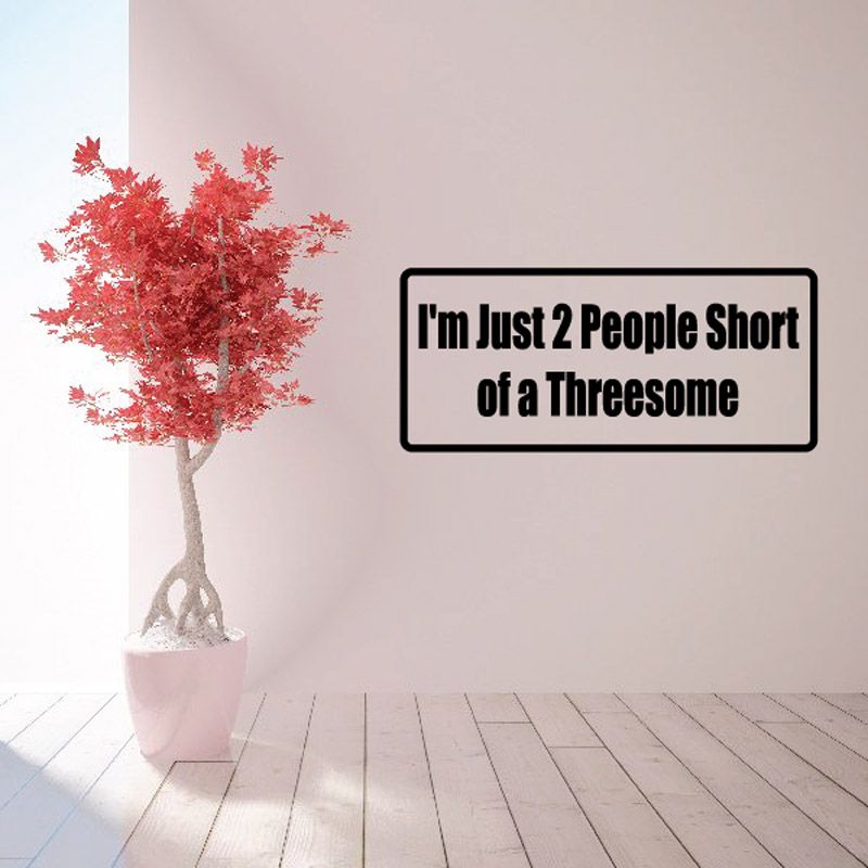 Image of I'm just 2 people short of a threesome Decal