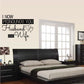 Wedding wall decal with 'I now pronounce you', 'Husband' and 'Wife' lettering