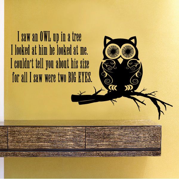 Image of I Saw an Owl up in a Tree Wall Decal