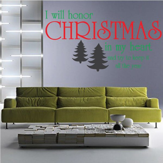 Image of I Will Honor Christmas In My Heart Printed Decal