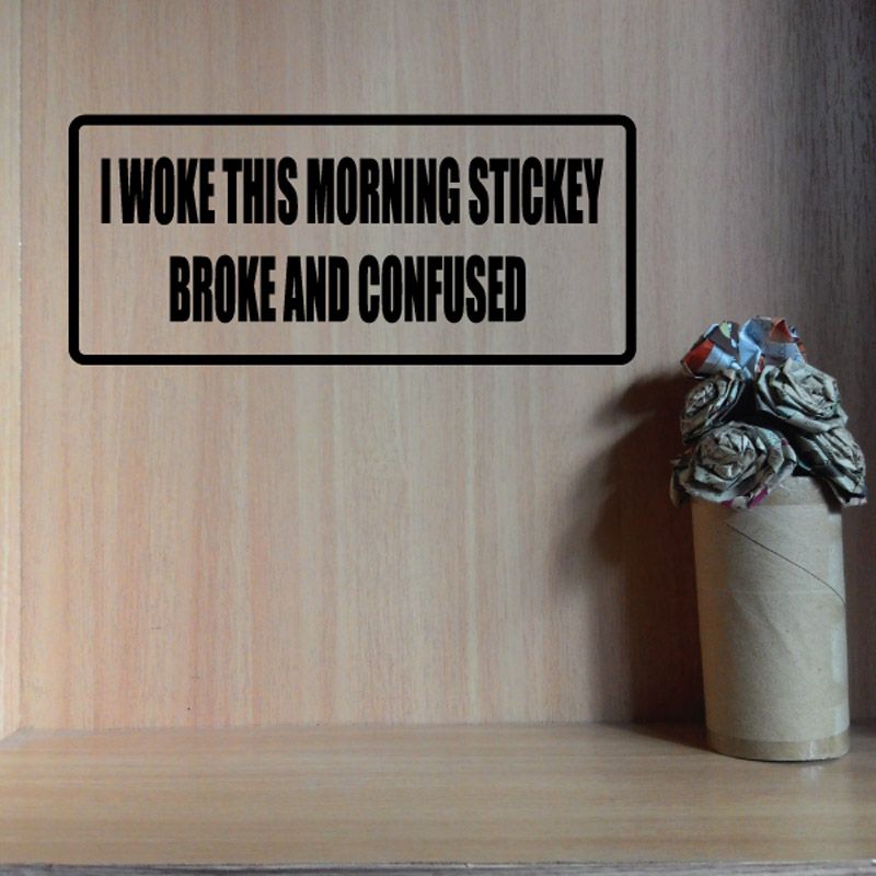 Image of I woke this morning stickey broke and confused Decal