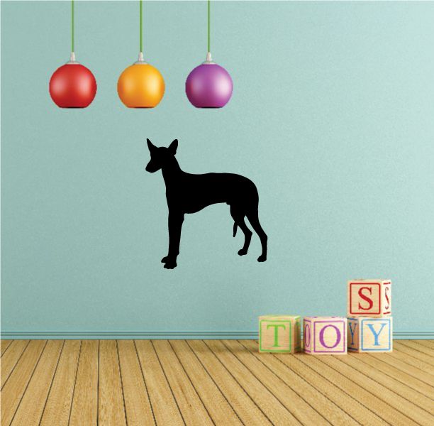 Ibizan hound decal, black silhouette dog standing profile