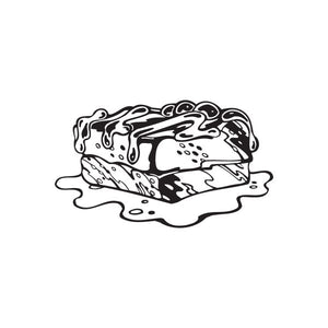 Ice cream cake decal, black outline with dripping ice cream design