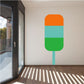 Layered ice cream wall decal in orange, teal, green with mint stick