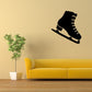 Ice skate vinyl wall decal, black skate silhouette with white blade.