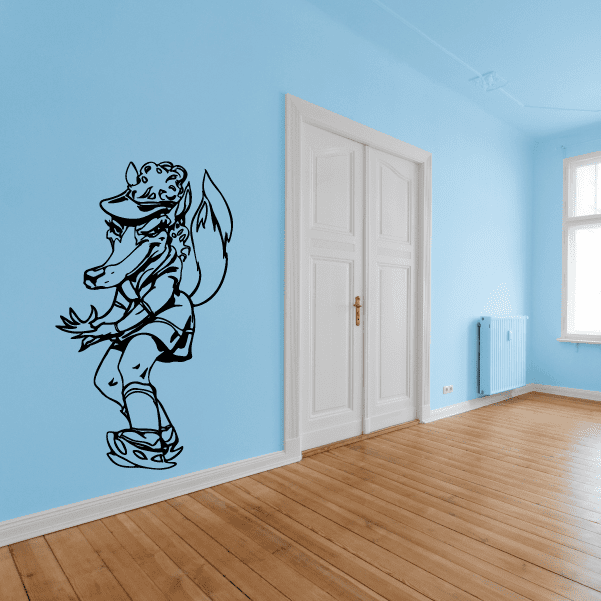 Image of Ice Skating Mascot Figure Skating Wall Decal - Vinyl Decal - Car Decal - CDS0006