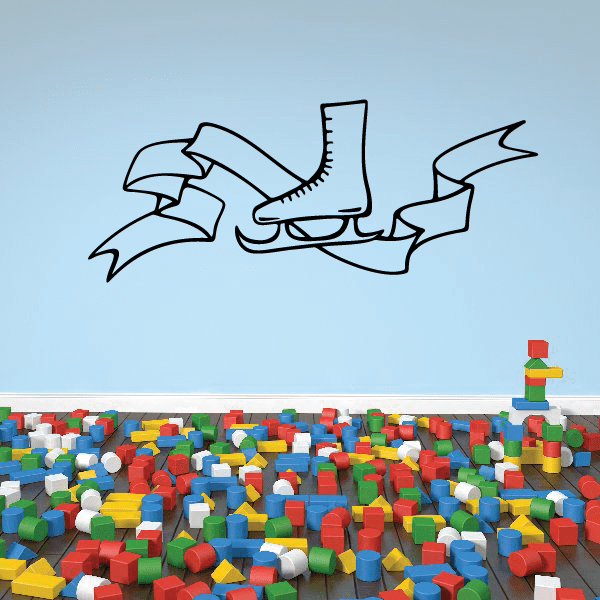 Image of Ice Skating Template Wall Decal - Vinyl Sticker - Car Sticker - Die Cut Sticker - CDScolor0080