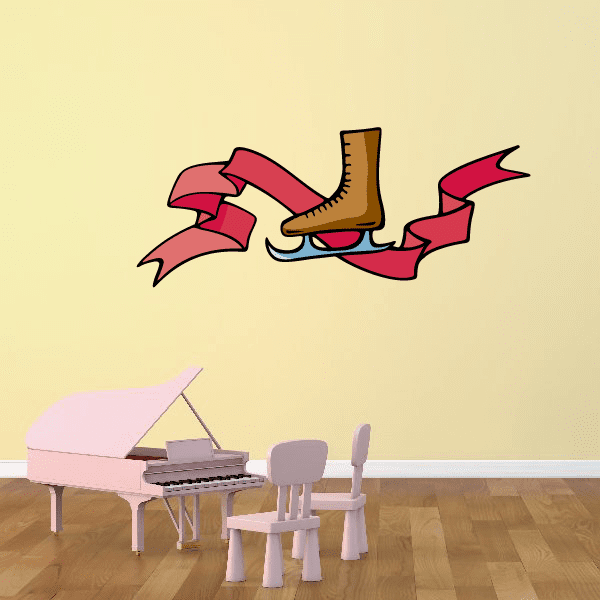 Image of Ice Skating Template Wall Decal - Vinyl Sticker - Car Sticker - Die Cut Sticker - CDScolor0082