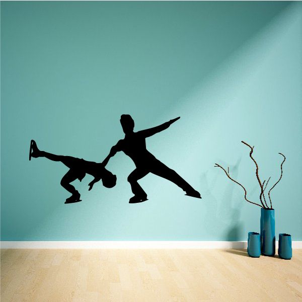 Image of Ice Skating Wall Decal - Vinyl Decal - Car Decal - AL 001