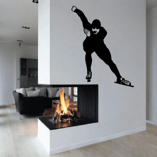 Image of Ice skating Wall Decal - Vinyl Decal - Car Decal - Bl001