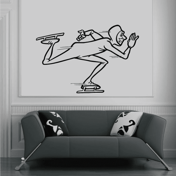 Image of Ice skating Wall Decal - Vinyl Decal - Car Decal - Bl002