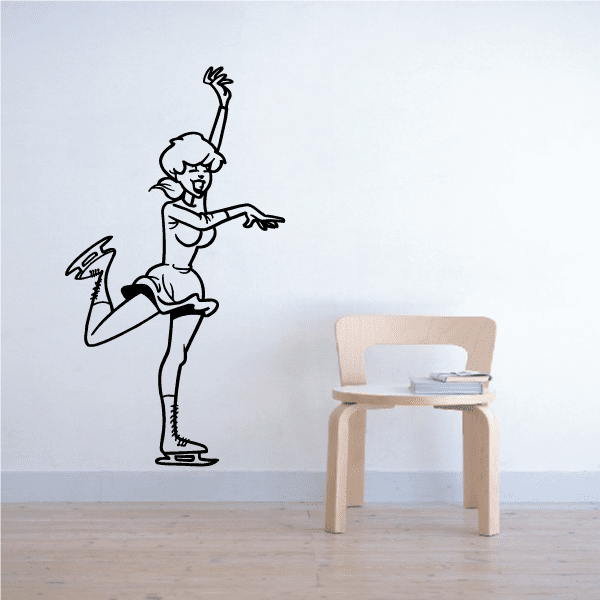 Image of Ice skating Wall Decal - Vinyl Decal - Car Decal - Bl003