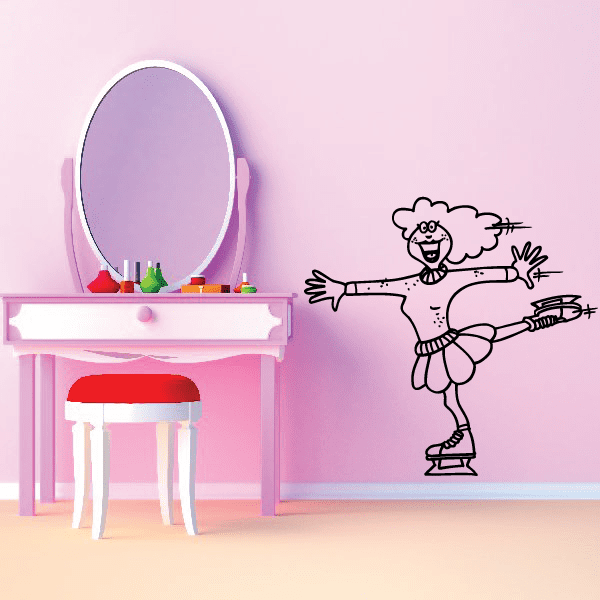 Image of Ice skating Wall Decal - Vinyl Decal - Car Decal - Bl004