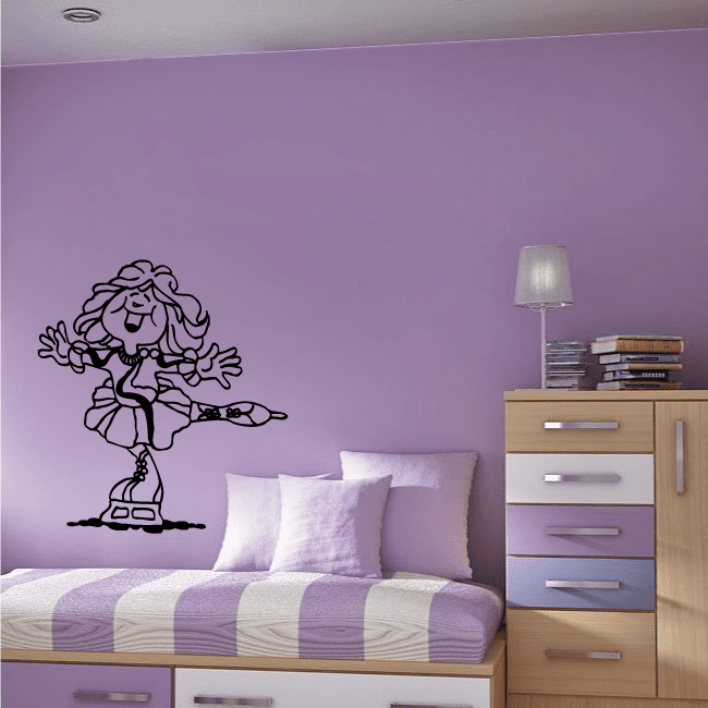 Image of Ice skating Wall Decal - Vinyl Decal - Car Decal - Bl005