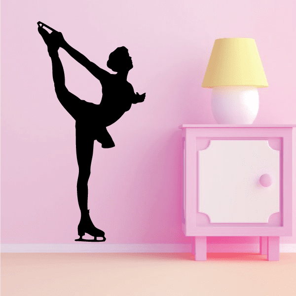 Image of Ice skating Wall Decal - Vinyl Decal - Car Decal - Bl006