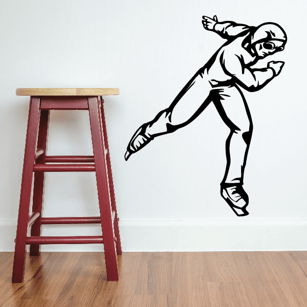 Image of Ice Skating Wall Decal - Vinyl Decal - Car Decal - CDS0015