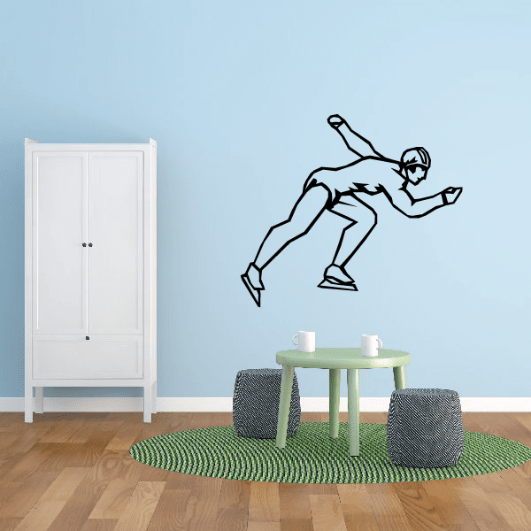 Image of Ice Skating Wall Decal - Vinyl Decal - Car Decal - SM002