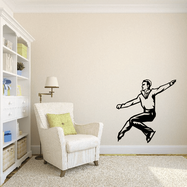 Image of Ice Skating Wall Decal - Vinyl Decal - Car Decal - SM003