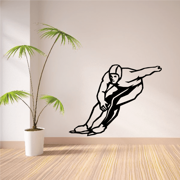 Image of Ice Skating Wall Decal - Vinyl Decal - Car Decal - SM005