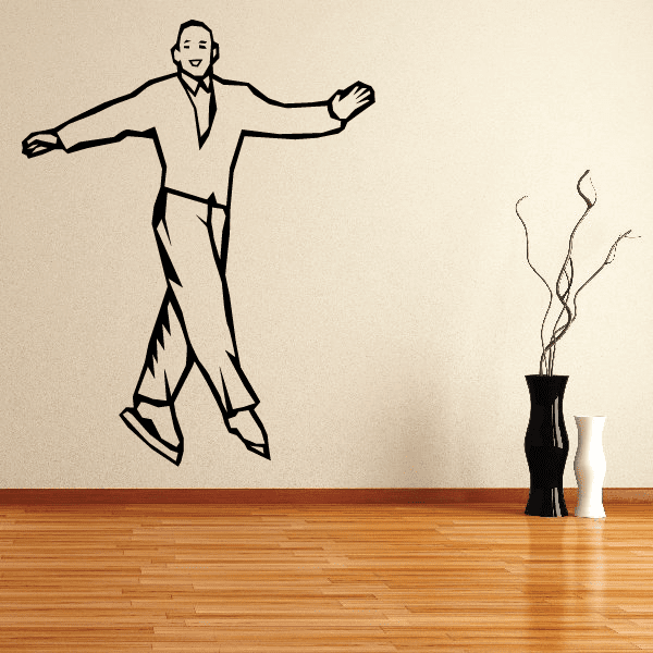 Image of Ice Skating Wall Decal - Vinyl Decal - Car Decal - SM009