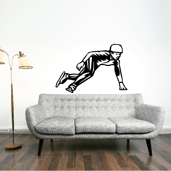 Image of Ice Skating Wall Decal - Vinyl Decal - Car Decal - SM016