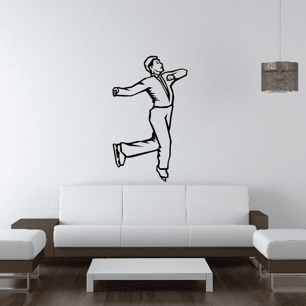 Image of Ice Skating Wall Decal - Vinyl Decal - Car Decal - SM019