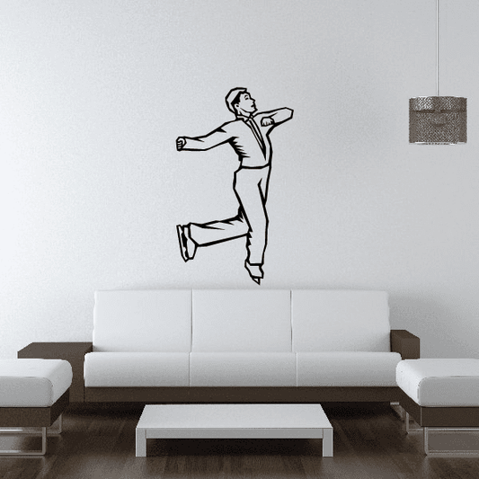 Image of Ice Skating Wall Decal - Vinyl Decal - Car Decal - SM019