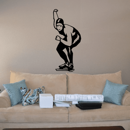 Image of Ice Skating Wall Decal - Vinyl Decal - Car Decal - SM021