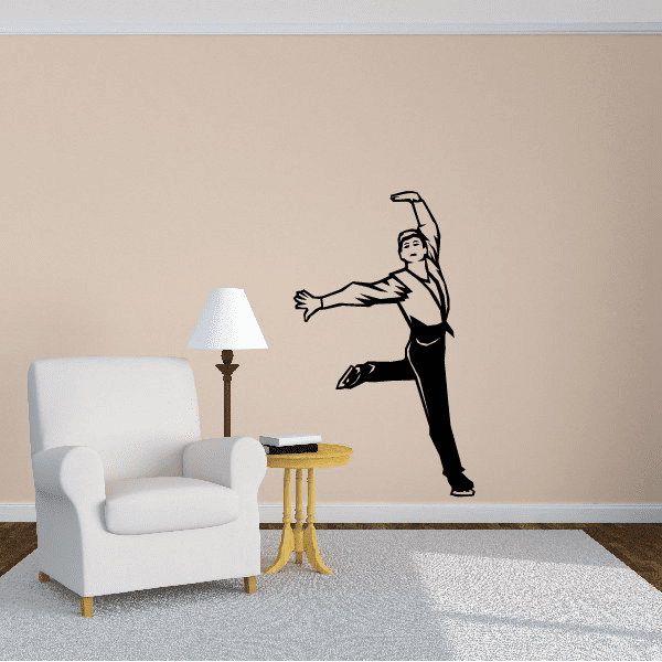 Image of Ice Skating Wall Decal - Vinyl Decal - Car Decal - SM025