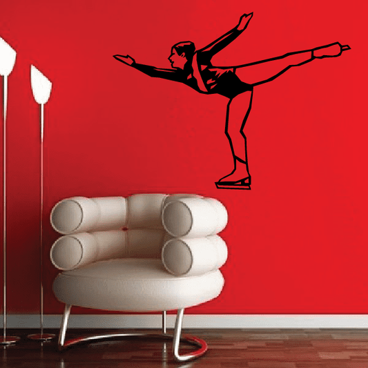 Image of Ice Skating Wall Decal - Vinyl Decal - Car Decal - SM027