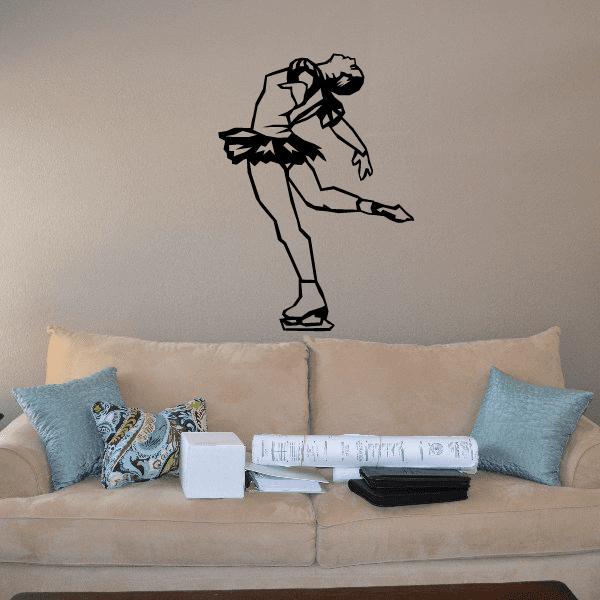 Image of Ice Skating Wall Decal - Vinyl Decal - Car Decal - SM028