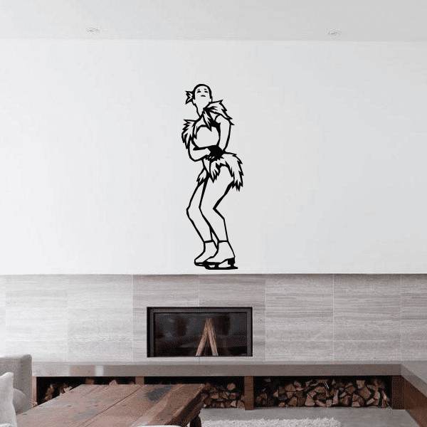 Image of Ice Skating Wall Decal - Vinyl Decal - Car Decal - SM029