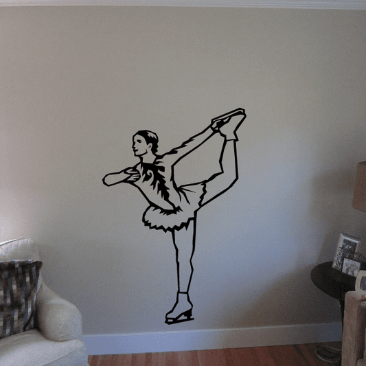 Image of Ice Skating Wall Decal - Vinyl Decal - Car Decal - SM030