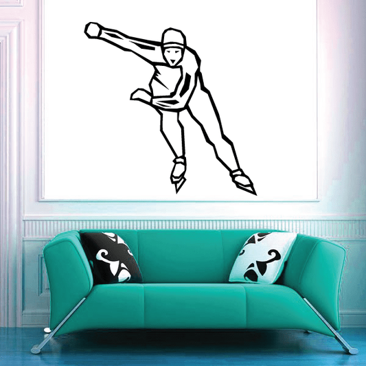 Image of Ice Skating Wall Decal - Vinyl Decal - Car Decal - SM031