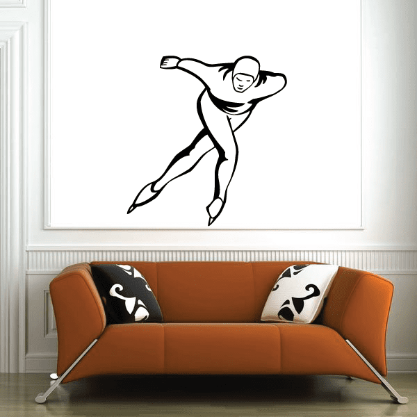 Image of Ice Skating Wall Decal - Vinyl Decal - Car Decal - SM032