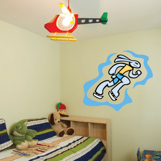 Image of Ice Skating Wall Decal - Vinyl Sticker - Car Sticker - Die Cut Sticker - CDScolor0003