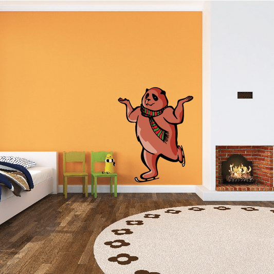 Image of Ice Skating Wall Decal - Vinyl Sticker - Car Sticker - Die Cut Sticker - CDScolor0004