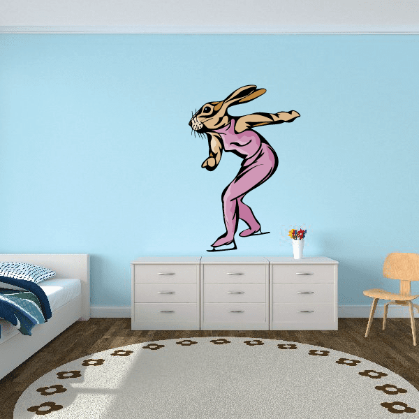 Image of Ice Skating Wall Decal - Vinyl Sticker - Car Sticker - Die Cut Sticker - CDScolor0005