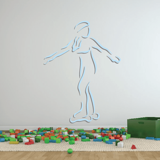 Image of Ice Skating Wall Decal - Vinyl Sticker - Car Sticker - Die Cut Sticker - CDScolor0030